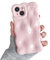 XIZYO Case for iPhone 14 6.1 Inch, Cute Solid Color Curly Wave Shape Soft TPU Bumper Phone Case, for Women Girls Aesthetic Design Silicone Slim Shockproof Phone Cover, Tender Pink
