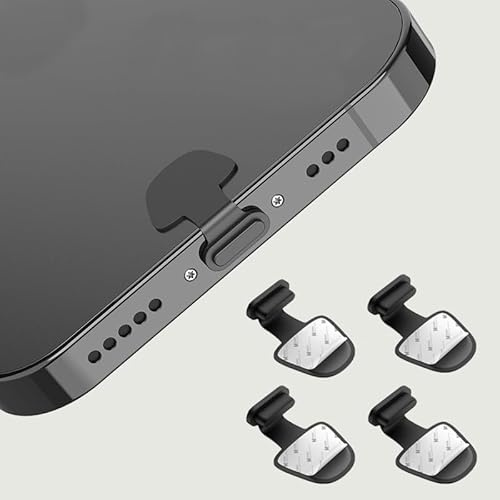 Bikuer USB C Dust Plug 4 Pack with Anti Lost Adhesive Stickers– USB C Port Cover, Type C Dust Plug, Rubber Dust Plug, C Cover, Dust Protector for USB Ports (For iPhone)