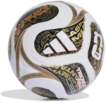 adidas Unisex Adult World Cup Final Ball, White/Black/Metallic Gold, 4