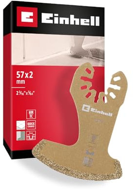 Original Einhell Hartmetall-Segmentmesser 57mm (Segmentierte Form, Hartmetallbestreuung, Open Back Schnellwechselfunktion, Geeignet für Multitools)