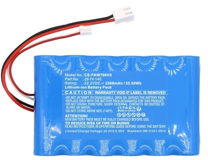 OBLIBQOE Batteria di Ricambio da 22,2 V 2500 mAh / 55,50 Wh | Compatibile con Starky WDA 700 29 74 140 RS-2230001773 | Accessori for Batterie for Aspirapolvere A Secco E A Umido