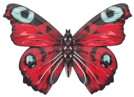 Quystetes Outdoor Wall Decor Butterfly Decoration Metal Butterfly Wall Decor for Fence Metal Wall for Home Decorations Easy to Use Red