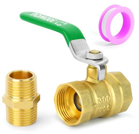 TAILONZ PNEUMATIC 1PCS Messing Mini-Kugelhahn Kit, 1/2 Zoll Innengewinde x Innengewinde Rohrverschraubung mit Nippel verlängert und verdickte Version