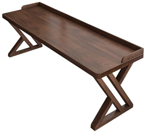 zxhrybh Escritorio de Computadora Largo de Maciza, Mesa Escritorio Doble para Estudiantes, Mesa Ordenador para Juegos en el Dormitorio, Fácil de Montar(Brown,100x60cm)