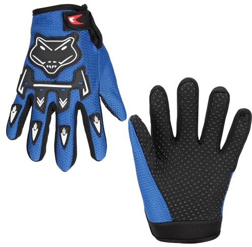 TOKCKYBL Kids Dirt Bike Gloves - Youth Motorcycle Gloves for Boys & Girls, Breathable Non-Slip Riding Full Finger Children Glove for BMX, Mountain Bike, ATV, Cycling & Outdoor Sports