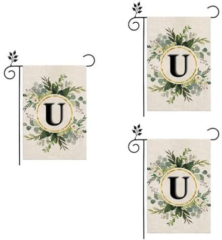 Bosiyrggrl U Linen Garden Flag Double Layer Double Sided Letters Holiday Outdoor Flag Yard Decoration Flag