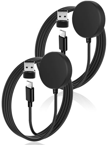 2Pack USB C Charger for Samsung Galaxy Watch 8/7/Ultra/6/6 Classic/5 | for 4/4 Classic/3/Active 2/FE, Magnetic Wireless Fast Charging Cable Cord, Replacement Charger Cable with USB C/A Adapter