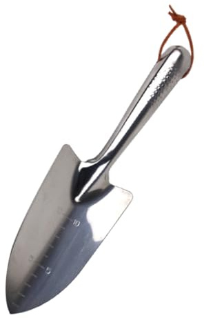 VALICLUD Pala de Jardinería de Acero Inoxidable Pequeña para Plantar y Deshierbar Pala de Mano Portátil Color Plateado Mango Antideslizante Herramienta Multifunción para Jardín Oficina