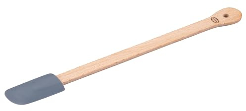 Dr. Oetker Teigschaber Classic – Teigspatel aus Platin Silikon und Buchenholz, zum präzisen Ausstreichen und Verstreichen von Cremes, Hitzebeständigkeit: +100 °C, Reinigung per Hand, ca. 25 cm