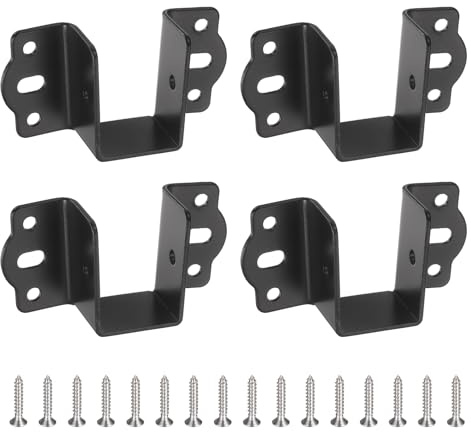 QUARKZMAN 4Stk Bettgestellverbinder 1.2 Zoll (30mm) Schwere Möbelbeschläge Mit Schrauben Möbelbefestigung Für Holzbetten Und Kopfteile Schwarz