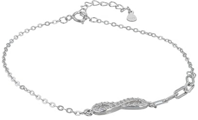 Akzent Armband Damen - Premium Armband Damen in Schwarz aus 925/- Silber, rhodiniert, 100% Wasserfest & Hautverträglich