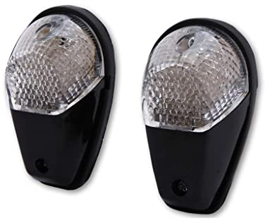 Streetparts24 LED-Verkleidungsblinker Klar, E-geprüft | Passend für Yamaha, Suzuki, Honda, Kawasaki | Motorrad, Roller, Quad, ATV | Vorne/Hinten, Links + Rechts