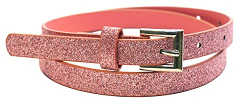EANAGO Gürtel >GLITZERFEE< für Kinder von ca. 6-15 Jahren - rosa glitzernder Kindergürtel - moderner Glitzergürtel für Mädchen - Kindergürtel Mädchen - Gürtel Kinder Mädchen - Gürtel Mädchen