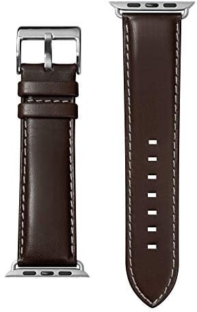 LAUT | Oxford Watch Strap for Apple Watch Series 1/2/3/4 | Silky Smooth Nappa Genuine Leather | Stainless Steel Clasp & Connectors (38mm / 40mm • Espresso)