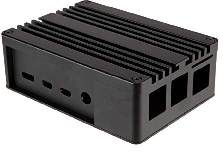 Akasa Pi-4 Raspberry Pi 4 Case, Fanless Passive Cooling, Pure Aluminum Heatsink for Raspberry Pi 4 Model B, Concealed SD Card Slot, Black, A-RA08-M1B