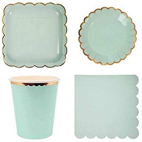 32 Pezzi Piatti di Carta USA e Getta Tazze e tovaglioli Set Articoli per Feste Kit da tavola per Matrimonio Compleanno Baby Shower