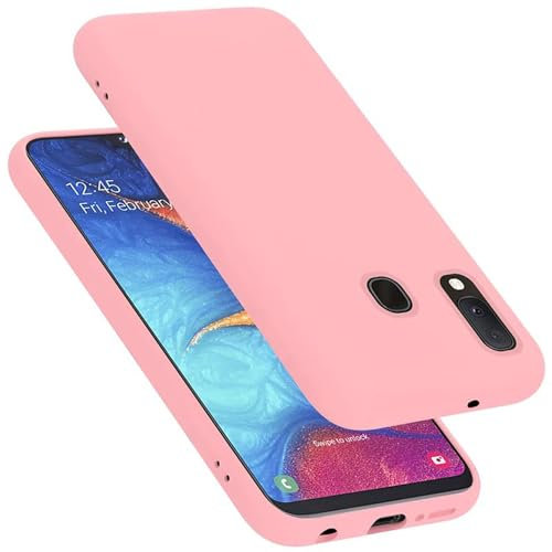 cadorabo silicone case compatible with Samsung Galaxy A10e / A20e, mobile phone cover for Galaxy A10e / A20e- impact-resistant, thin, Silky-Soft Touch Full-Body Protective Phone Case - LIQUID PINK