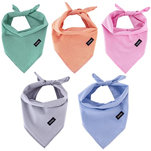 Gofshy Hundehalstücher zum Selbermachen, 5 Stück, Grün, Orange, Rosa, Blau, Grau, Hundeschals für Rassen, Lätzchen, Taschentücher für große, mittelgroße Hunde, Welpen, Haustiere