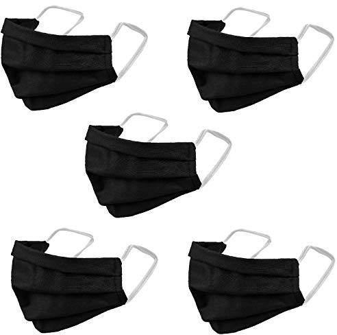 Green Blue 2-Lagige Gesichtsmaske 5-er Pack Atem Mundschutz Staubmaske Hygienemaske Wiederverwendbar Waschbar Streetwear (Schwarz)