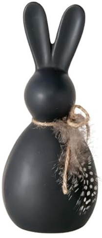 RiloStore 2er Set Osterhase Hubsie schwarz 16cm Hasen Ostern Deko Osterhasen Osterdeko Landhaus Set Hase niedlich b853