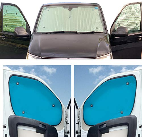 Thermo-Jalousien Kombatibel Mit Citroen Berlingo XL (2018-Date)(Komplettset XLWB + Heckklappe) Rückenfarbe in Aqua, Reversibel und Thermisch