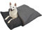 rucomfy Fibre-Filled Large Burrower Calming Dog Bed with Comfort Blanket - Machine Washable Jumbo Cord Pet Bed with Water Resistant Base - 125 x 94 x 20cm (Slate Grey)