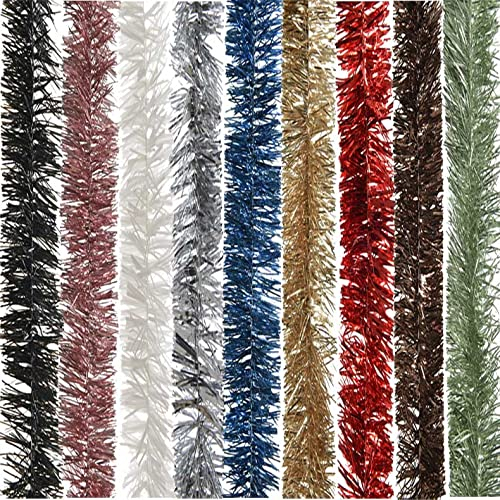 LS-LebenStil Weihnachtsgirlande 2,70 Meter Rot Lametta Girlande Tannenbaum Party Fasching Deko