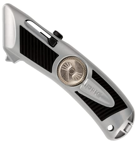 QBAR Smart Auto Retract Metall Sicherheitsschneider mit Klingenlosem Klebeband-Splitter