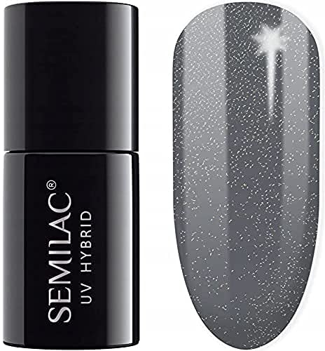 326 UV Hybrid Nail Polish Semilac Foggy Grey Shimmer 7 ml