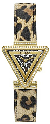 GUESS Damen analog Quarz Uhr mit Leder Armband GW0504L3
