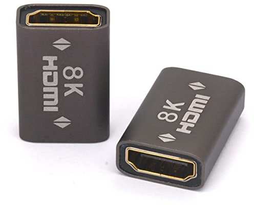 HTGuoji 8K HDMI Extension Connector HD Adapter, HDMI 2.1 Female to Female Converter 48Gbps 8K@60Hz 4K@120Hz Support 3D 1080P Full HD, eARC Dynamic HDR Compatible with Blu-ray, TV, Soundbar, Xbox, PS5