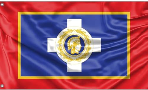 Flagge von Athen, Griechenland | Einzigartiger Designdruck | Hergestellt in EU (90 x 150 cm)