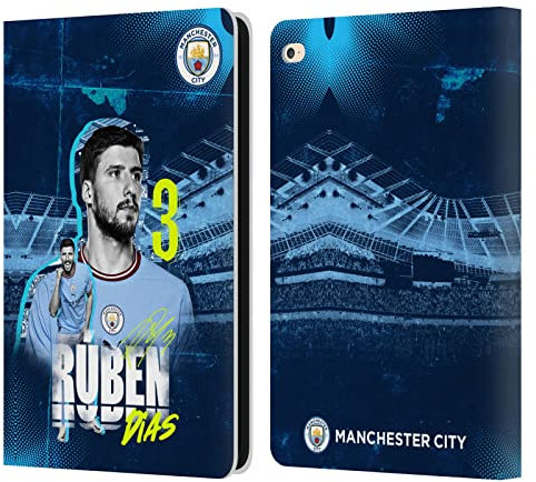 Head Case Designs Offizielle Manchester City Man City FC Rúben Dias 2022/23 Erstes Team Leder-Wallet-Hülle Kompatibel mit Apple iPad Air 2 (2014)