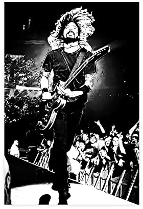 MJKO Sänger Dave Grohl 15 Leinwand-Poster, Schlafzimmer, Dekoration, Sport, Landschaft, Büro, Raumdekoration, Geschenk, Rahmen-Stil, 30 x 45 cm