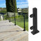 Glas Geländerpfosten Glashalter Edelstahl Schwarz Balkon Glaspaneele Pfosten, 125 115 105 95 85 cm Hoch Terrassenzaun-Säule mit Montagebeschlägen, Passend für 10-12 mm Dickes Glas ( Color : End post ,