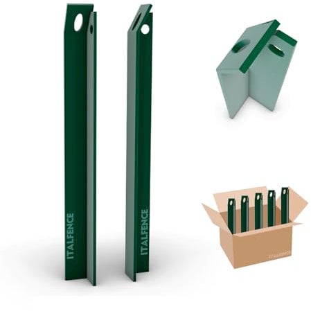 Italfence - Saetta a L in ferro plastificata per recinzione verde (Tutte le misure) [H 225cm, 5 pezzi]