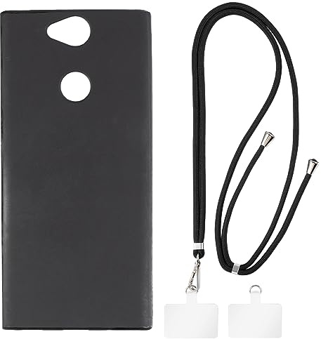 Shantime Hülle und Lanyard für Xperia XA2 Plus - Schwarz
