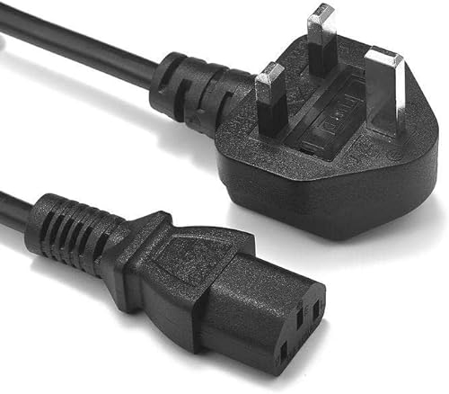 C13 Kettle Lead Power Cable UK Plug - 0.55M (55CM) IEC Mains Adapter for Monitor, Printer, TV, Photocopier, Audio Equipment, Treadmill, Amps, and More - Universal AC Power Cord