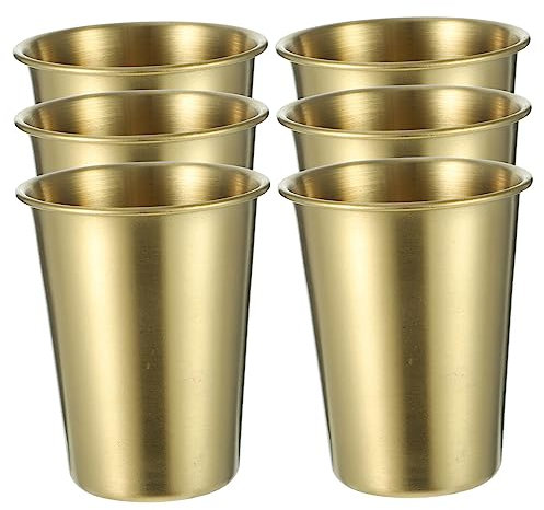 SOLUSTRE 6piezas Tazas De Acero Inoxidable Tazas De Agua Para Beber Para Picnic Camping y Uso Diario Sin Revestimiento Ni Pintura