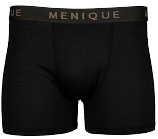 menique Biancheria intima da uomo in lana merino, boxer da uomo, boxer da uomo, morbidi e traspiranti, inodori, biancheria intima da uomo, nero, Large