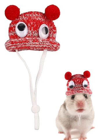 Aznever Meerschweinchenmütze, Winzige Mütze für Hamster - -Meerschweinchen-Strickmütze | Weiche, gemütliche kleine Hüte mit verstellbarem Riemen, Hamster-Outfits für Meerschweinchen, Hamster