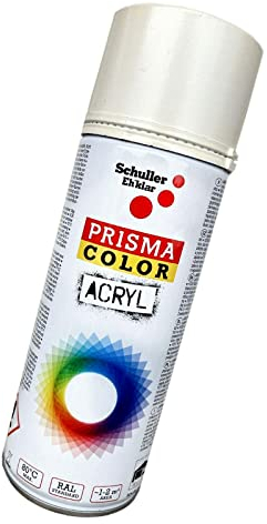 Lackspray Acryl Sprühlack Prisma Color RAL, Farbwahl, glänzend, matt, 400ml, Schuller Lackspray:Creme RAL 9001