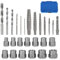 Drado 26pcs Set di Bussole di Estrazione, Estrattori di bulloni antifurto per la Rimozione di Dadi Spezzati, Set di Estrattori di Viti Danneggiate (8-19mm)