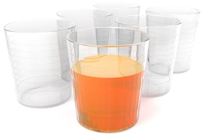 FreeY Vasos de cristal agua Horizons, juego de 6 vasos agua cristal de 36 cl. Vasos modernos, copos agua y vasos apilables cristal