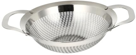 MAGICLULU Rice Washing Sieve Stainless Steel Kitchen Drain Basket for Fruit Vegetable Washing Over Sink Colander Legs
