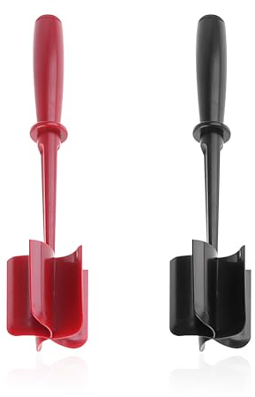 2 Pieces of Meat Grinders and Crushers, Manual Crushers for Kitchen Tools, Multi-Functional Heat-Resistant Non-Stick Cookware, Mixing and Grinding Spade (Black, Red).