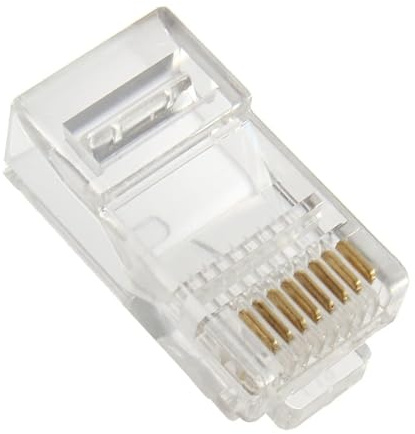 50PCS RJ45 Ethernet Cables Module Plug Network Connector RJ-45 Crystal Heads Cat5 Transparent Cat5e Gold Plated Cable Office