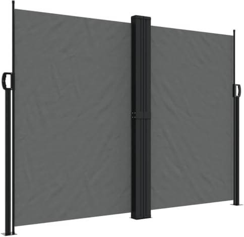vidaXL Seitenmarkise, Sichtschutz Ausziehbar, Windschutz Sonnenschutz für Garten Balkon Terrasse, Seitenrollo Seitenwandmarkise, Anthrazit 180x600cm