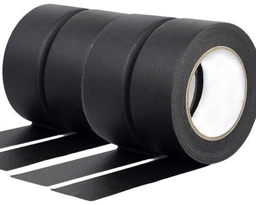 ZALUJMUS Multi-Surface Premium Masking Tape, Dekor Maler Tape für Indoor Artists, 30 m x 5 cm, Schwarz (4)