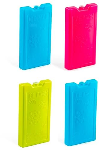 AC - Pack de 4 Acumuladores de Frío N.º 7-500 G - Fabricado en Plástico - Ideal para Mantener la Temperatura en tu Nevera portátil - 20 x 10,5 x 2,5 - Color Aleatorio